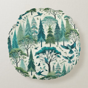 Nature Inspiriert Nahtloses Design Rundes Kissen