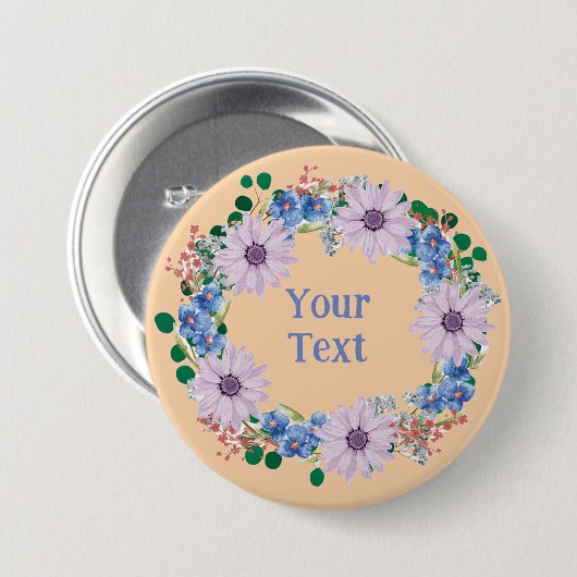 Nature-Inspirierte Lila Lapelfibel Button (Vorne & Hinten)