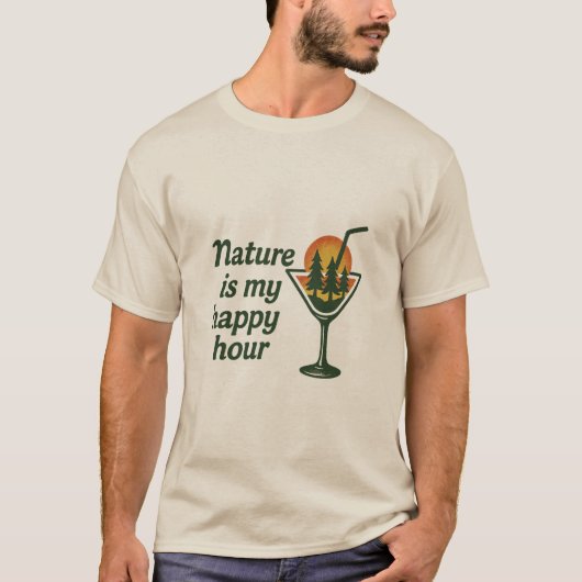Nature is my Happy Hour Premium T-Shirt (Vorderseite)