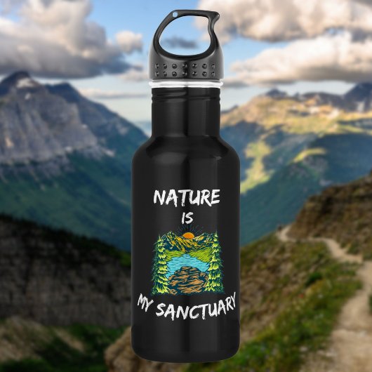 Nature Is My Sanctuary Hikers Anthem Edelstahlflasche