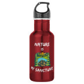 Nature Is My Sanctuary Hikers Anthem Edelstahlflasche (Vorderseite)