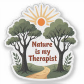 Nature is my therapist - Wanderlust Sticker (Vorderseite)