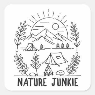 Nature Junkie Quadratischer Aufkleber