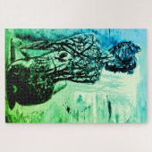 Nature Lady Jigsaw Puzzle Malerei Grüne Kunst (Horizontal)