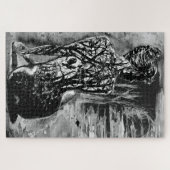 Nature Lady Jigsaw Puzzle Schwarz-Weiß-Malerei (Horizontal)