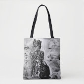 Nature Lady Tote Bag Schwarz-weiß - Malerei Tasche (Vorderseite)