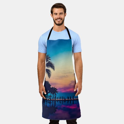 Nature Landscape Pool Palm Trees-25925 Schürze (Getragen)