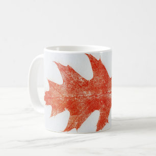 Nature Leaf Drucken große rote Eiche in rot auf we Kaffeetasse