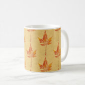 Nature Leaf Print Herbst Ahornblatt in rot auf Brä Kaffeetasse (VorderseiteRechts)