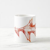 Nature Leaf Print rotes Button Eiche Winterblatt. Kaffeetasse (Mittel)