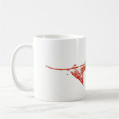 Nature Leaf Print rotes Button Eiche Winterblatt. Kaffeetasse (Links)