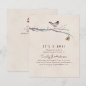 Nature Lieben Birds Baby Shower lädt ein (Vorne/Hinten)