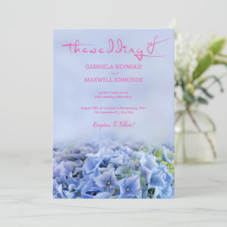 Nature Lila Blue Hydrangea Wedding Einladung