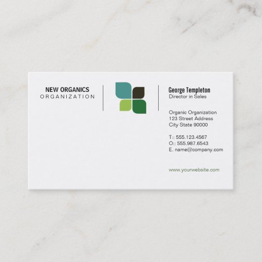 Nature Logo (Grid-Variation) Visitenkarte (Vorderseite)