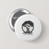 Nature Lover Environmentalist Fist Tree Roots Eart Button (Vorne & Hinten)