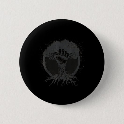 Nature Lover Environmentalist Fist Tree Roots Eart Button (Vorderseite)