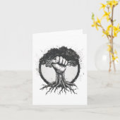 Nature Lover Environmentalist Fist Tree Roots Eart Karte (Gelbe Blume)
