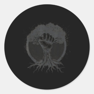 Nature Lover Environmentalist Fist Tree Roots Eart Runder Aufkleber