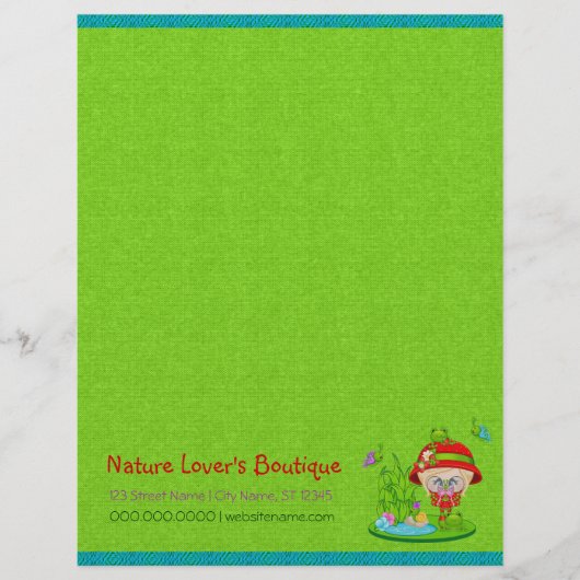 Nature Lover Frog Fee Briefkopf (Vorderseite)