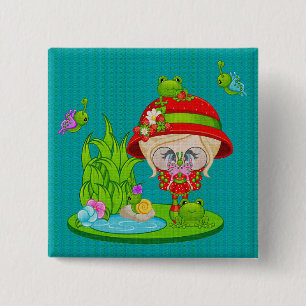Nature Lover Frog Fee Button