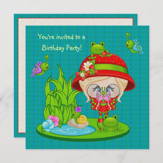 Nature Lover Frog Fee Einladung (Vorne/Hinten)