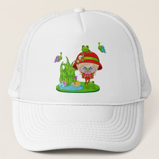Nature Lover Frog Fee Truckerkappe (Vorderseite)