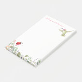 Nature Lover | Hummingbird Ladybug Garden Monogram Post-it Klebezettel (angewinkelt)