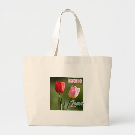 "Nature Lover" Tote Bag - Tulip Design Jumbo Stoffbeutel (Vorne)