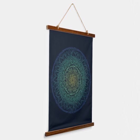 Nature Lovers Mandala Art Mandalase Design Wandteppich Mit Holzrahmen (Gewinkelt)