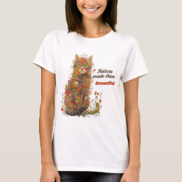 Nature Made Them Beautiful Floral Cat T-Shirt