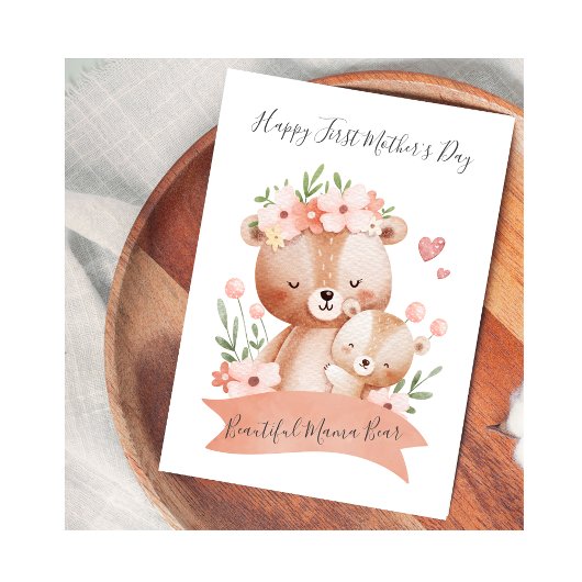 Nature Mama Bear Baby Bear Mother's Day Card Feiertagskarte
