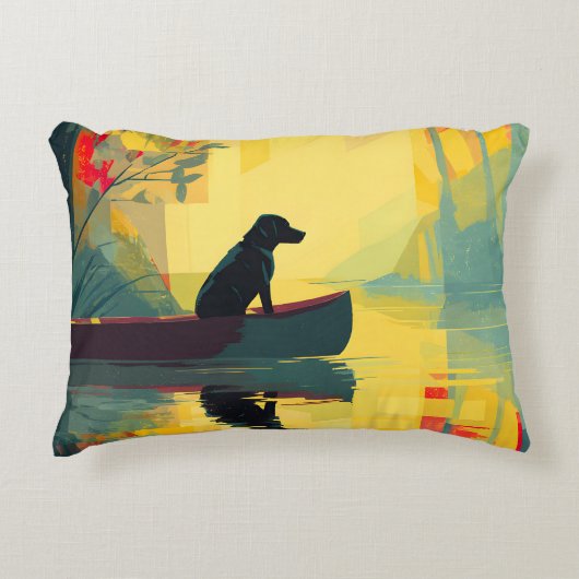 Nature Minimalist Black Labrador Canoe Dekokissen (Vorderseite)