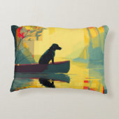 Nature Minimalist Black Labrador Canoe Dekokissen (Rückseite)