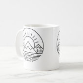 Nature Minimalist Mountains Camping Hiking Kaffeetasse (Vorderseite Links)