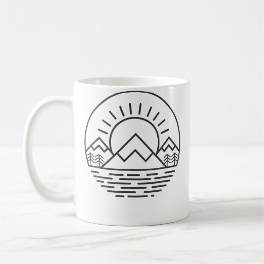 Nature Minimalist Mountains Camping Hiking Kaffeetasse (Links)