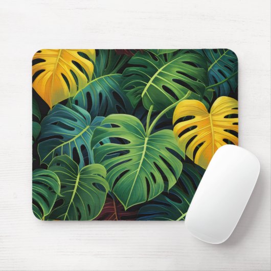 Nature Monstera Blätter Mousepad (Mit Mouse)