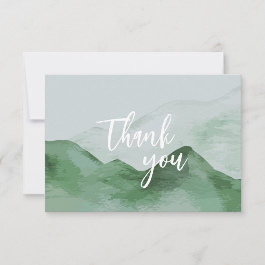 Nature Mountain Forest Wedding Danke Karten (Vorderseite)