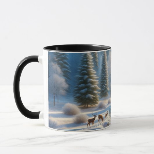 Nature Mug, Deer, Winter Scene, wildlife coffee mu Tasse (Links)