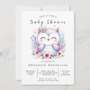 Nature Online Owl Baby Shower Einladung
