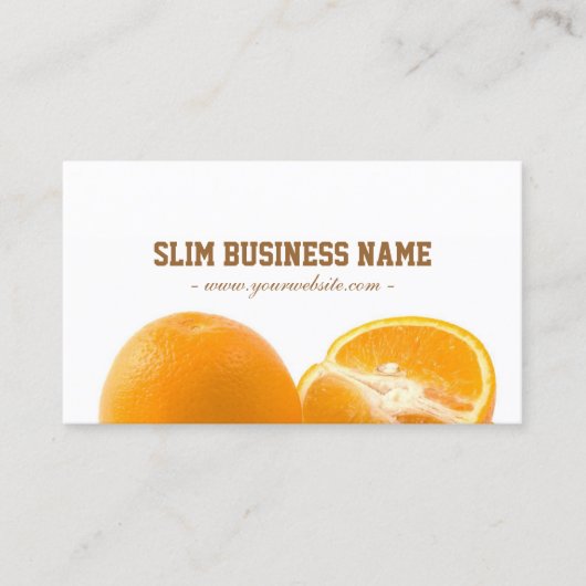 Nature Orange Diet Business Card Visitenkarte (Vorderseite)