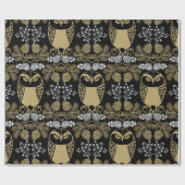 Nature Owl Folk Art Geschenkpapier (Flach)