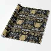 Nature Owl Folk Art Geschenkpapier (Ungerollt)