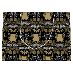 Nature Owl Folk Art Große Geschenktüte