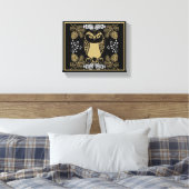 Nature Owl Folk Art Leinwanddruck (Insitu (Schlafzimmer))