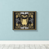 Nature Owl Folk Art Leinwanddruck (Insitu (Holzboden))