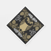 Nature Owl Folk Art Serviette (Ecke)