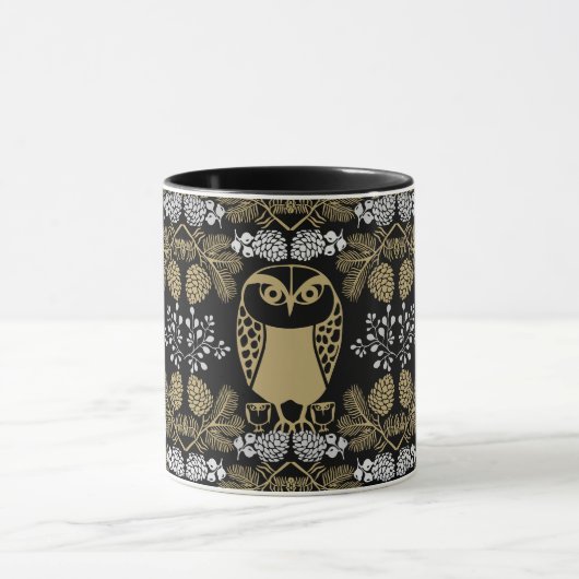 Nature Owl Folk Art Tasse (Zentrum)