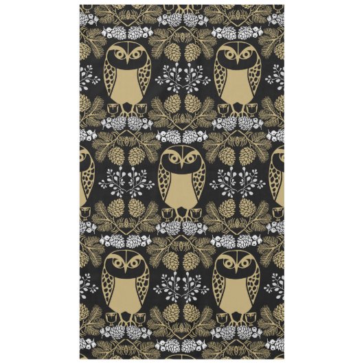 Nature Owl Folk Art Tischdecke (Vorderseite)