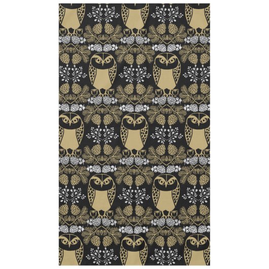 Nature Owl Folk Art Tischdecke (Vorderseite)