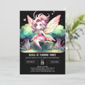 Nature Pastel Fairy Birthday Einladung (Stehend Vorderseite)